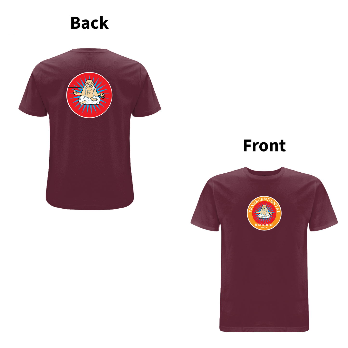 HANDSPUN RECORDS - TRANSCENDENTAL Front and Back Print T-shirt