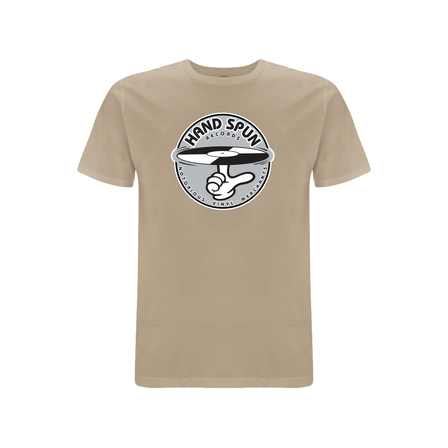 HANDSPUN RECORDS - Classic Front Print GREY Logo T-shirt