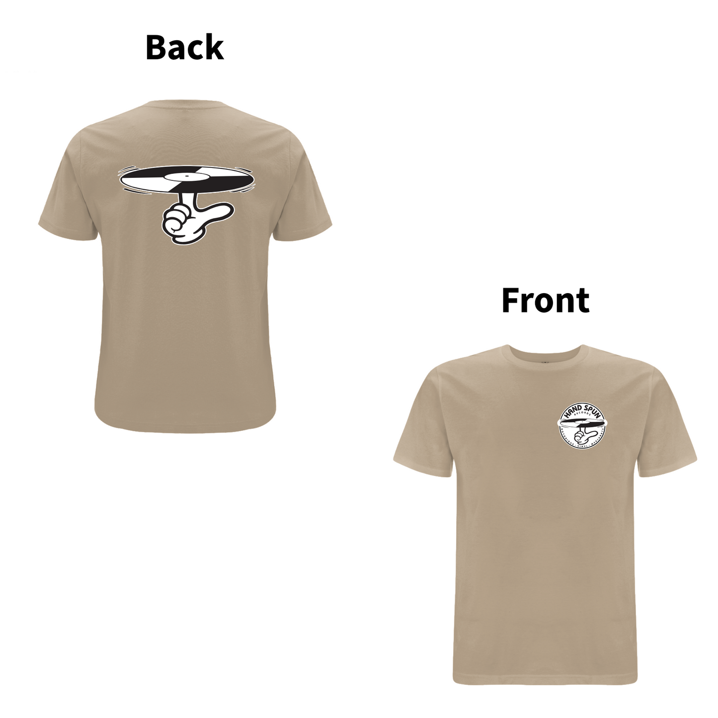HANDSPUN RECORDS - CLASSIC LOGO Front and Back Print T-shirt - A Have A Nice Day Brand.