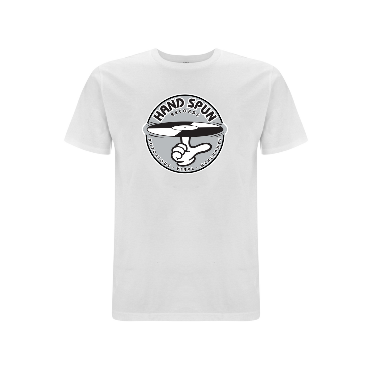 HANDSPUN RECORDS - Classic Front Print GREY Logo T-shirt