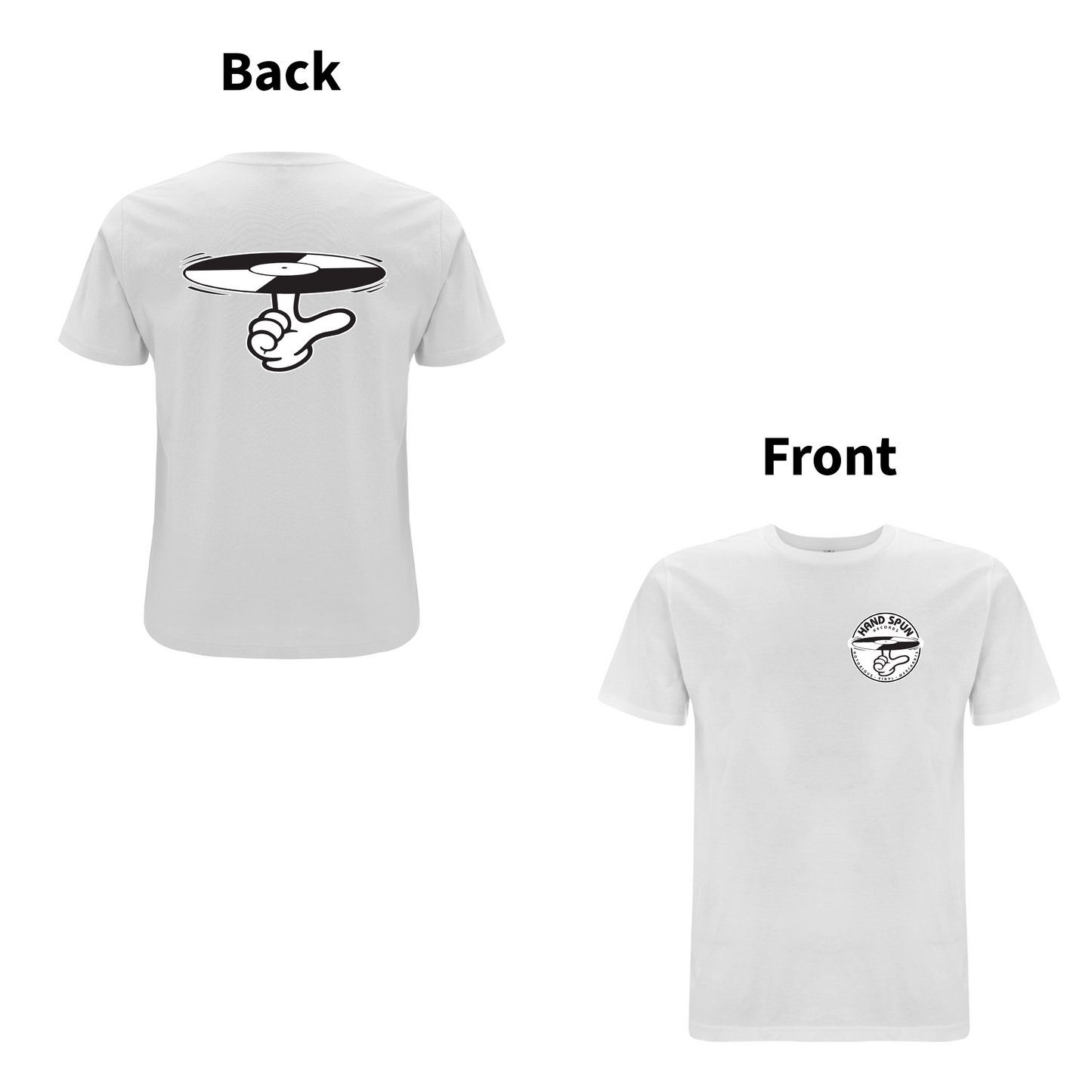 HANDSPUN RECORDS - CLASSIC LOGO Front and Back Print T-shirt - A Have A Nice Day Brand.