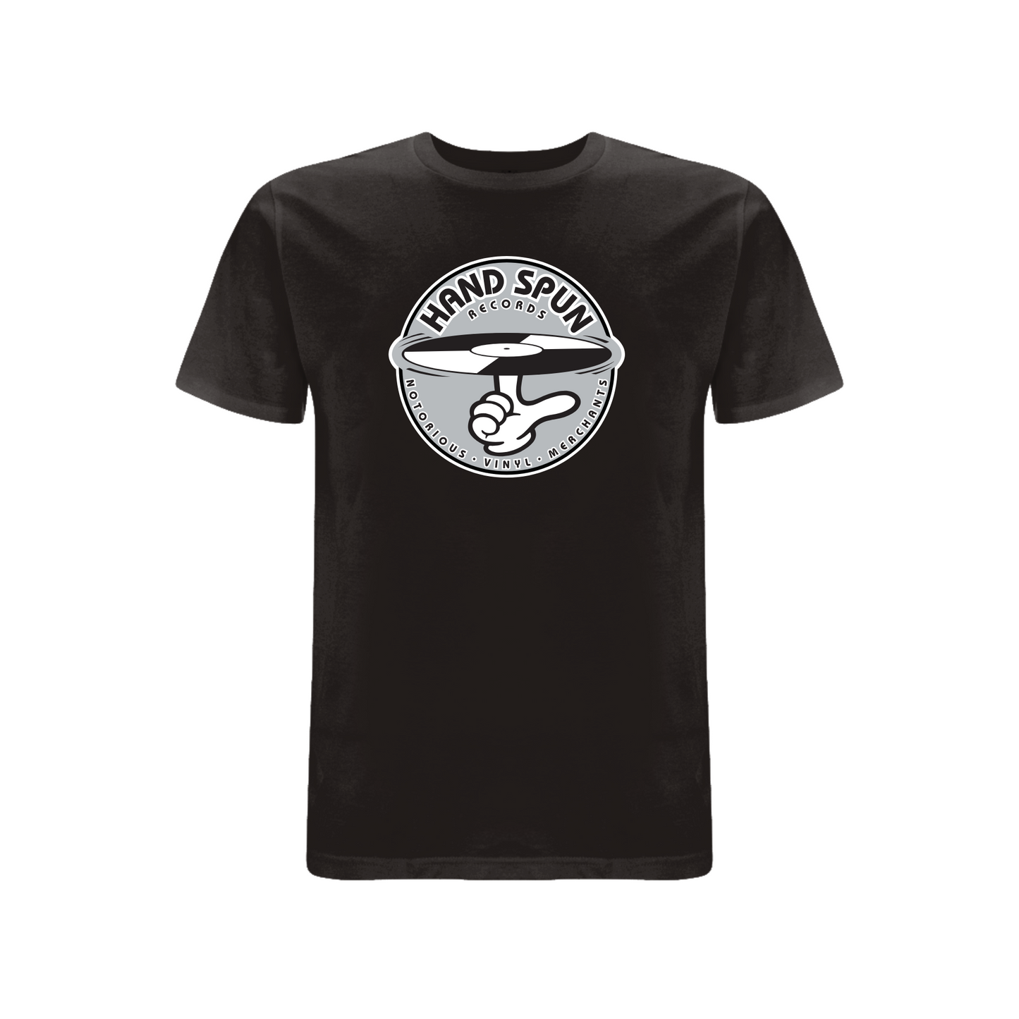 HANDSPUN RECORDS - Classic Front Print GREY Logo T-shirt