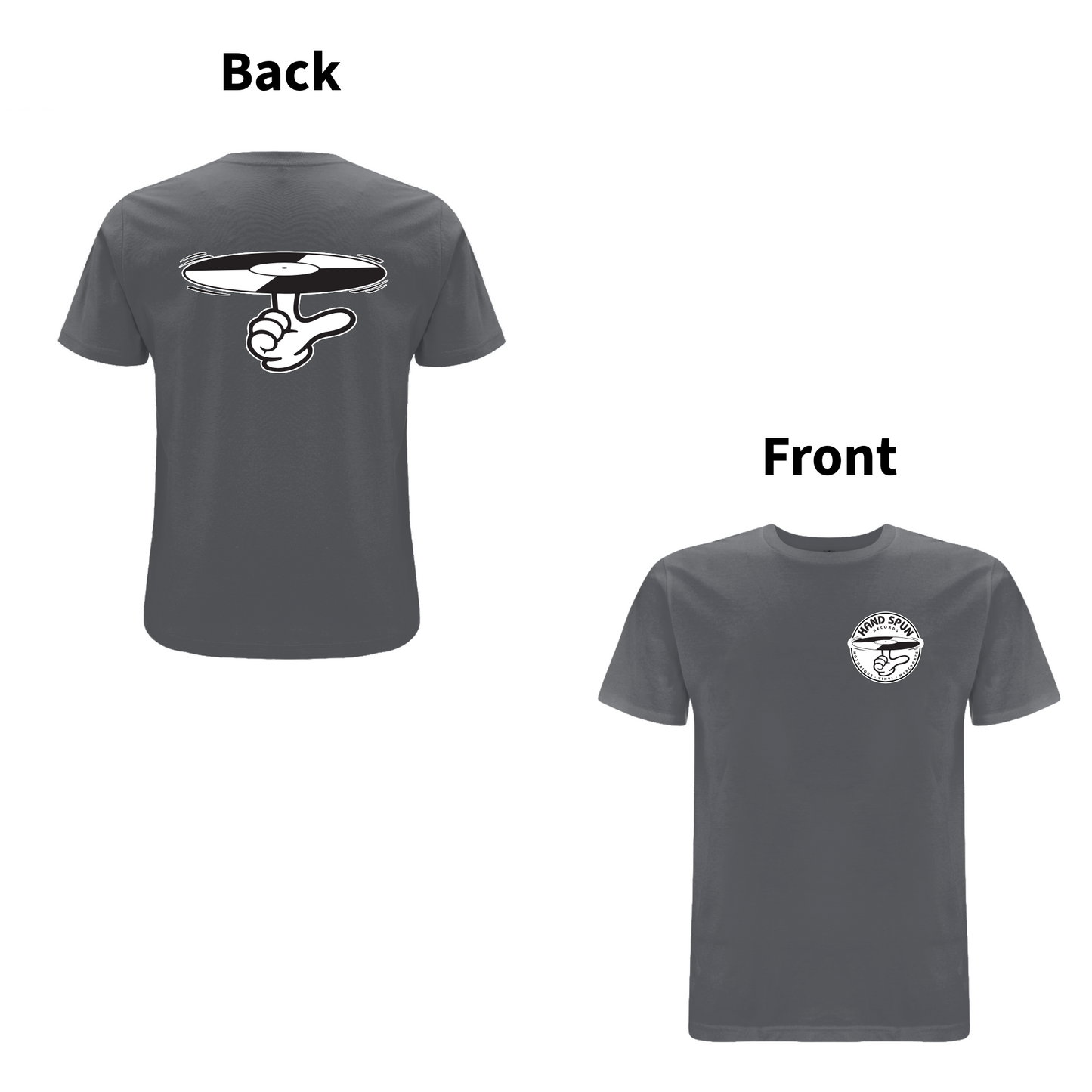 HANDSPUN RECORDS - CLASSIC LOGO Front and Back Print T-shirt - A Have A Nice Day Brand.