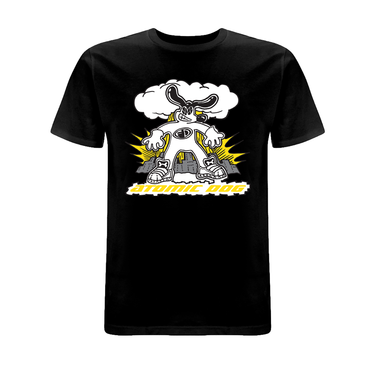 Funky Dog Atomic Dog Front Print T-Shirt