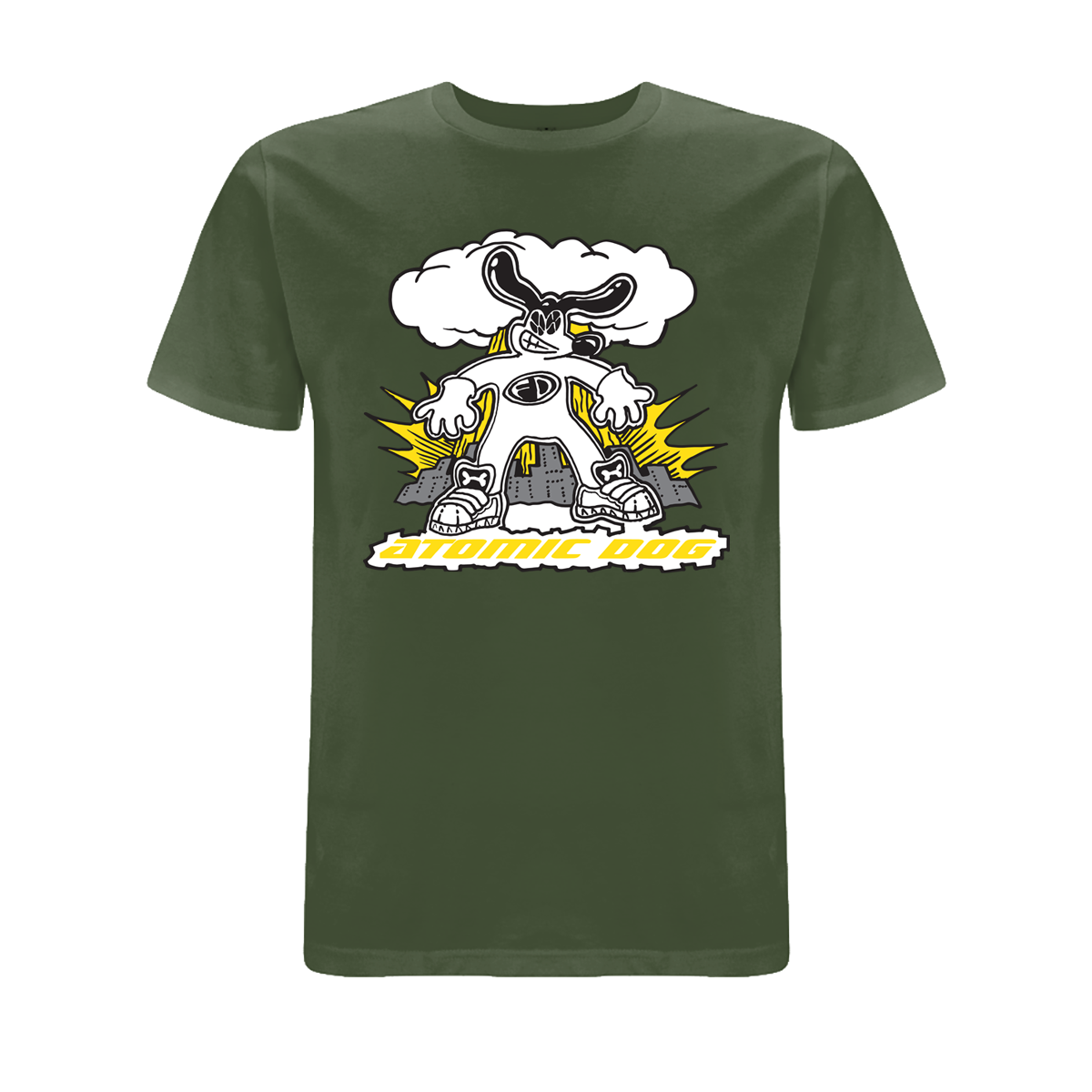Funky Dog Atomic Dog Front Print T-Shirt