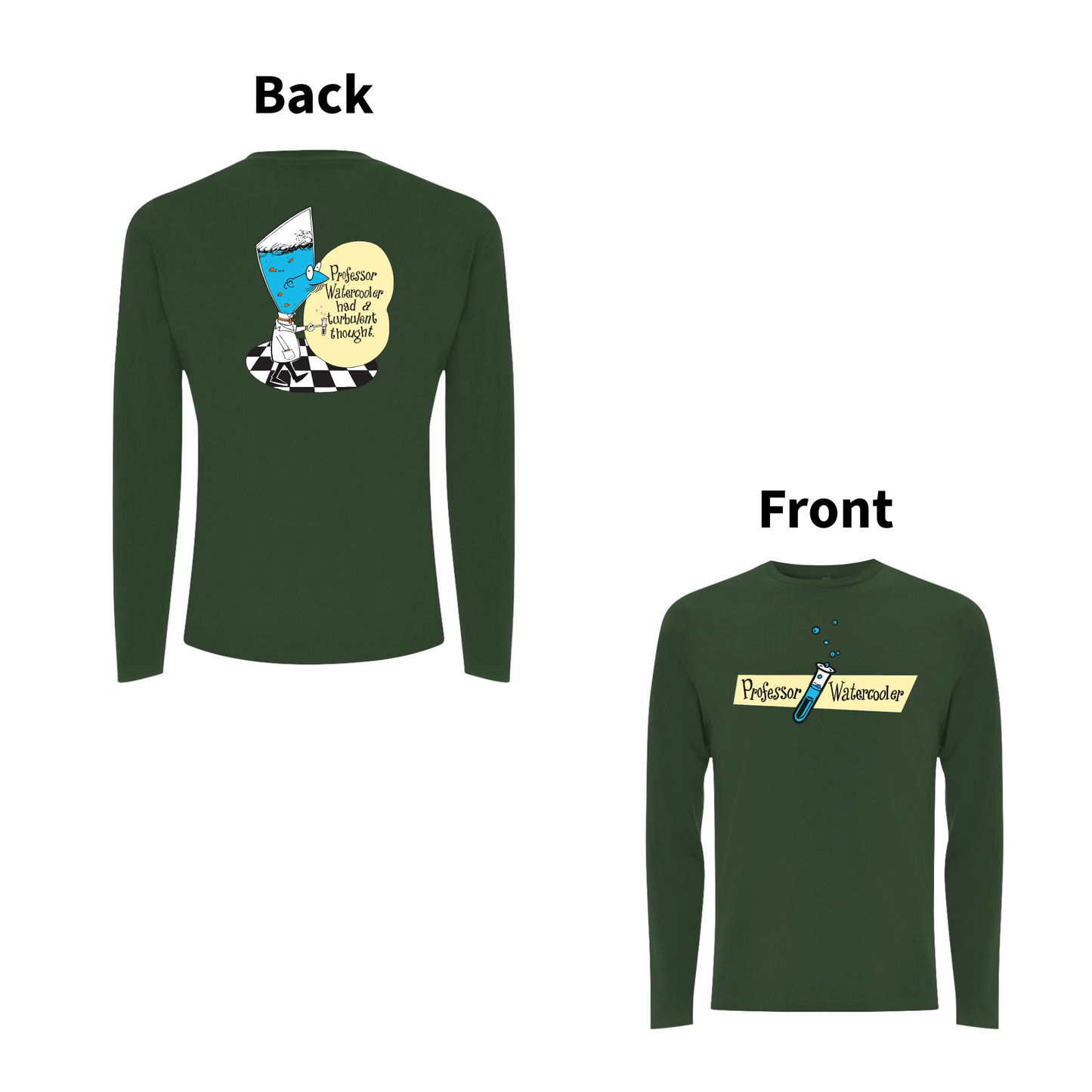 DON'T DO THE DODO - PROFESSOR WATERCOOLER Front and Back Print Longsleeve T-shirt
