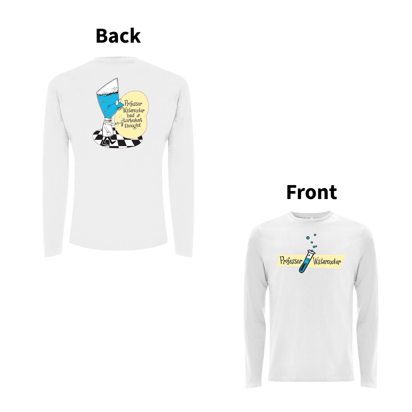 DON'T DO THE DODO - PROFESSOR WATERCOOLER Front and Back Print Longsleeve T-shirt