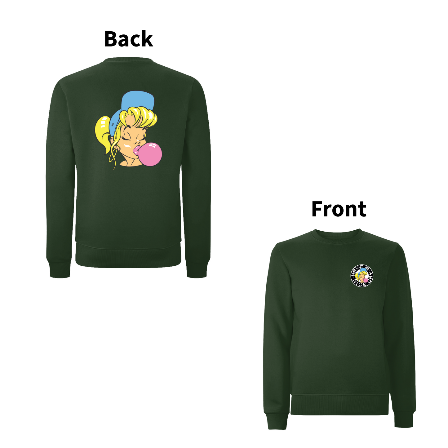 Have A Nice Day - 90's Classic Logo SHURL The Girl Front and Back Print Sweatshirt