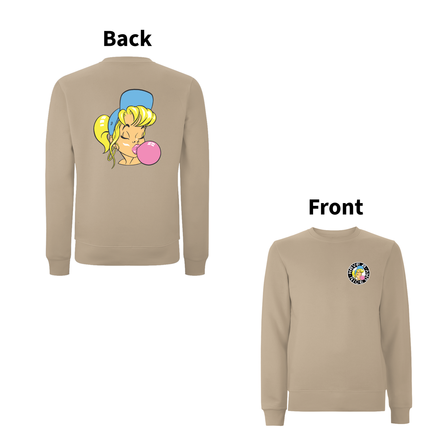 Have A Nice Day - 90's Classic Logo SHURL The Girl Front and Back Print Sweatshirt