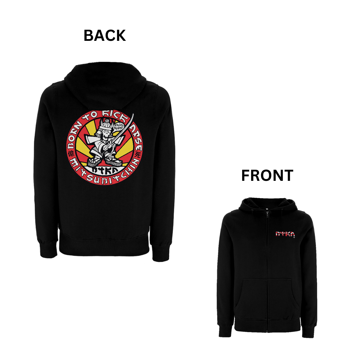 BTKA Sushi Front and Back Print Zip Hood - Dready Original