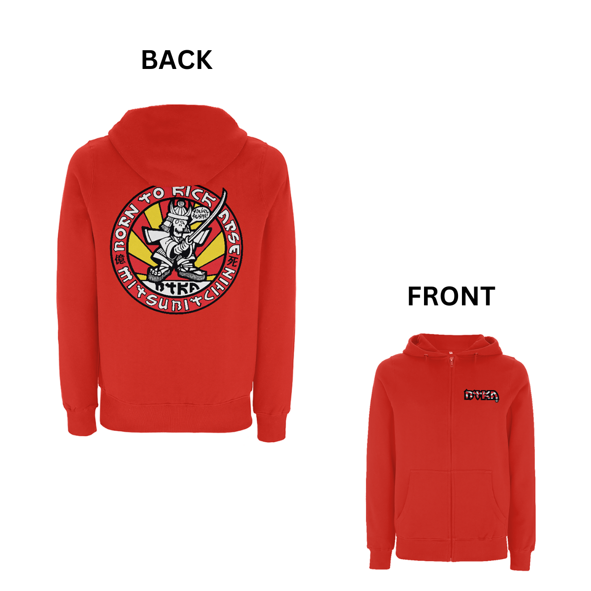 BTKA Sushi Front and Back Print Zip Hood - Dready Original