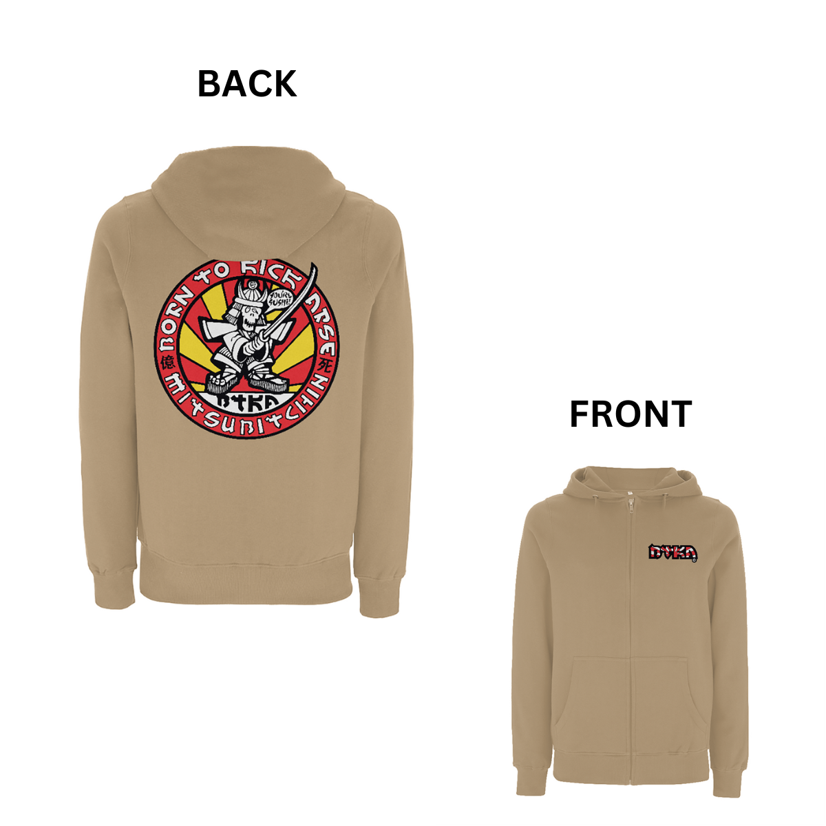 BTKA Sushi Front and Back Print Zip Hood - Dready Original