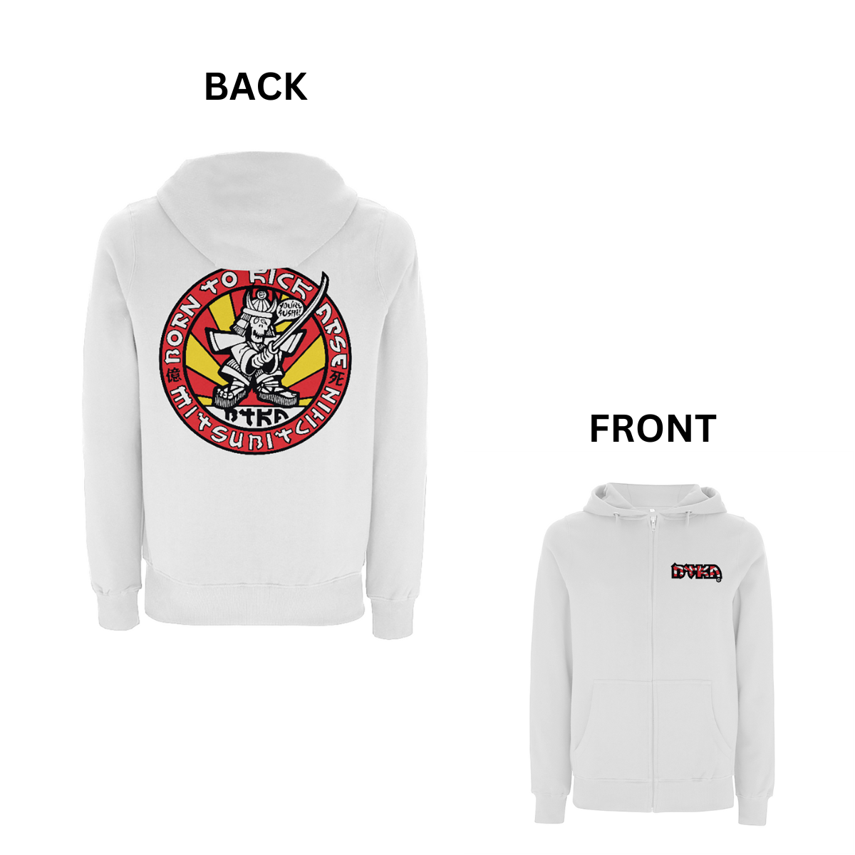 BTKA Sushi Front and Back Print Zip Hood - Dready Original