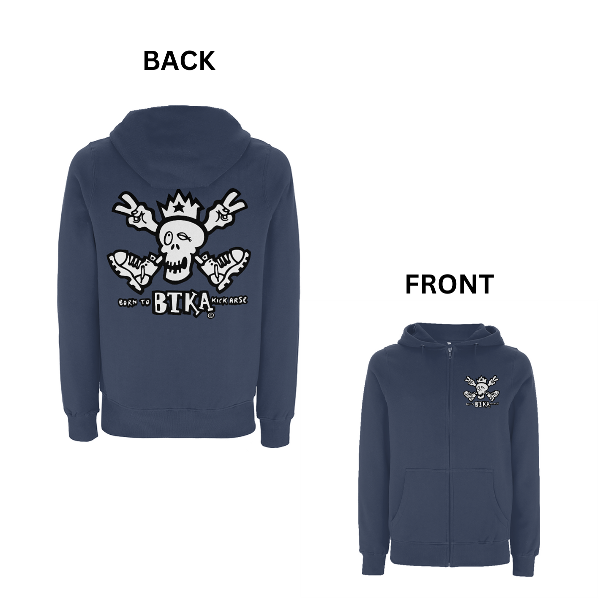 BTKA Classic Front and Back Print Zip Hood - Dready Original