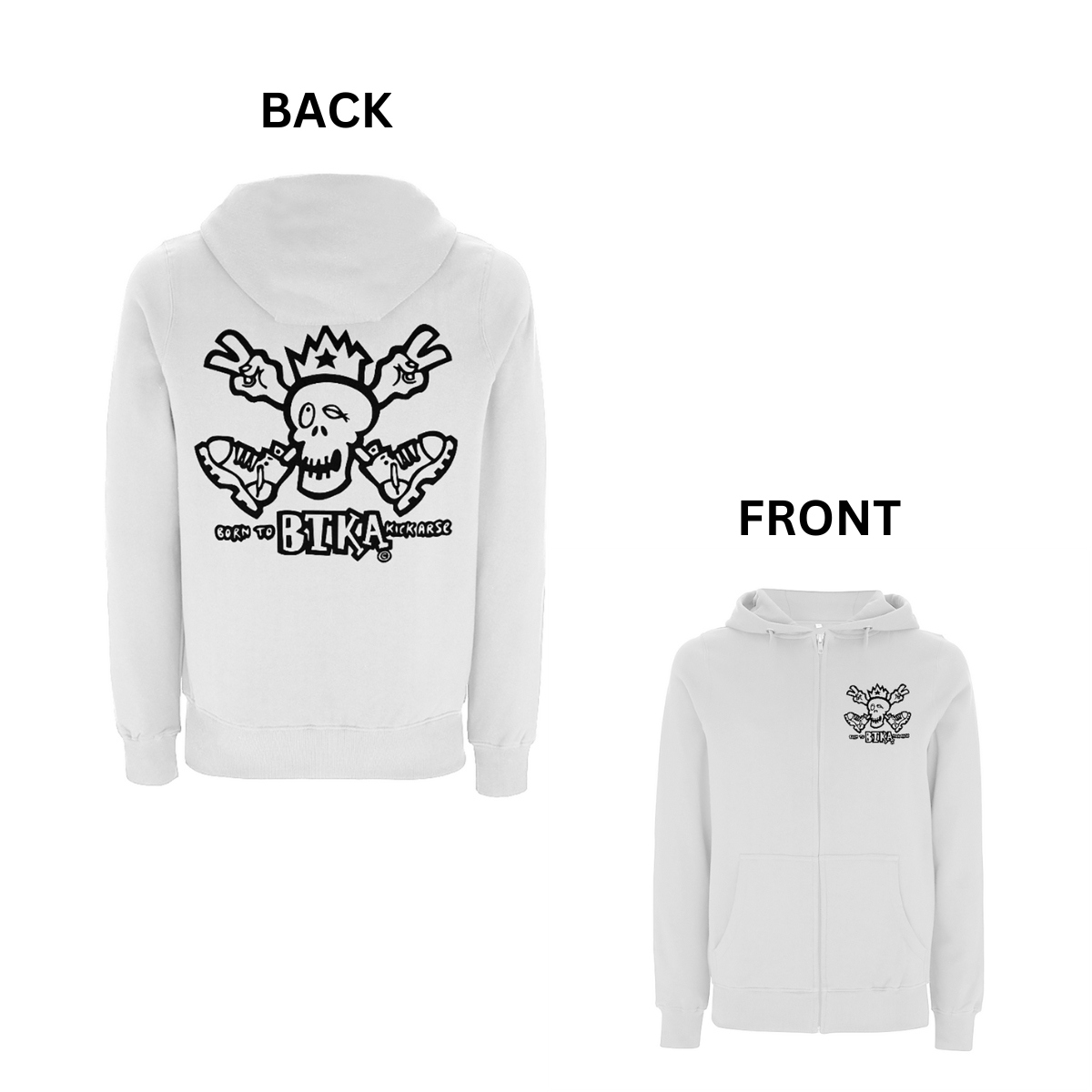 BTKA Classic Front and Back Print Zip Hood - Dready Original