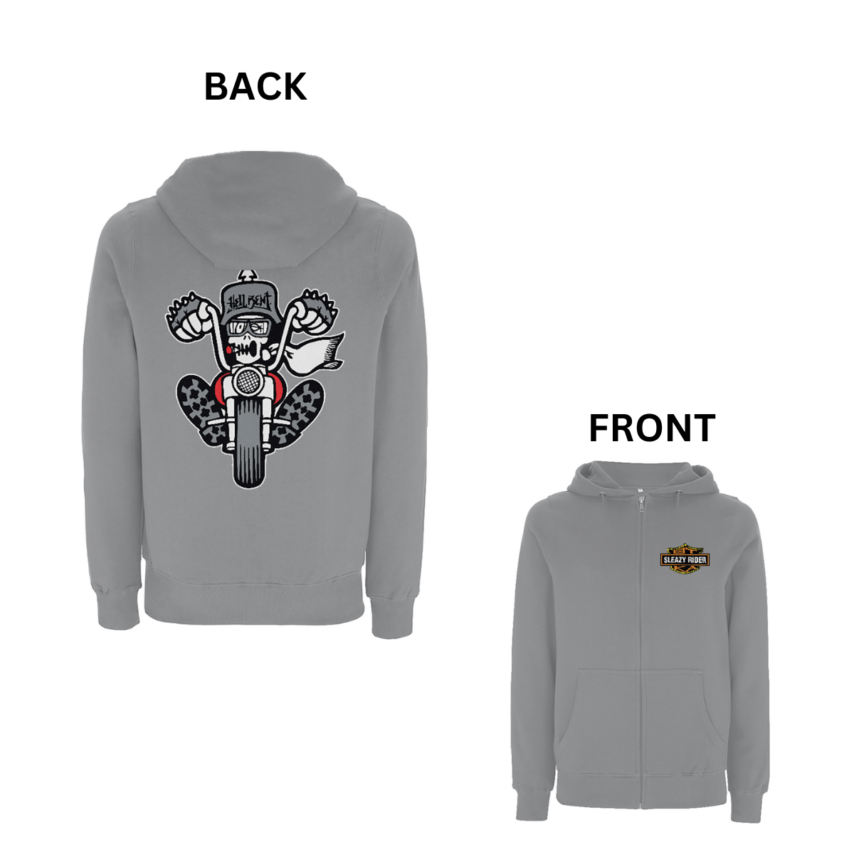 BTKA Sleazy Rider Front and Back Print Zip Hood - Dready Original