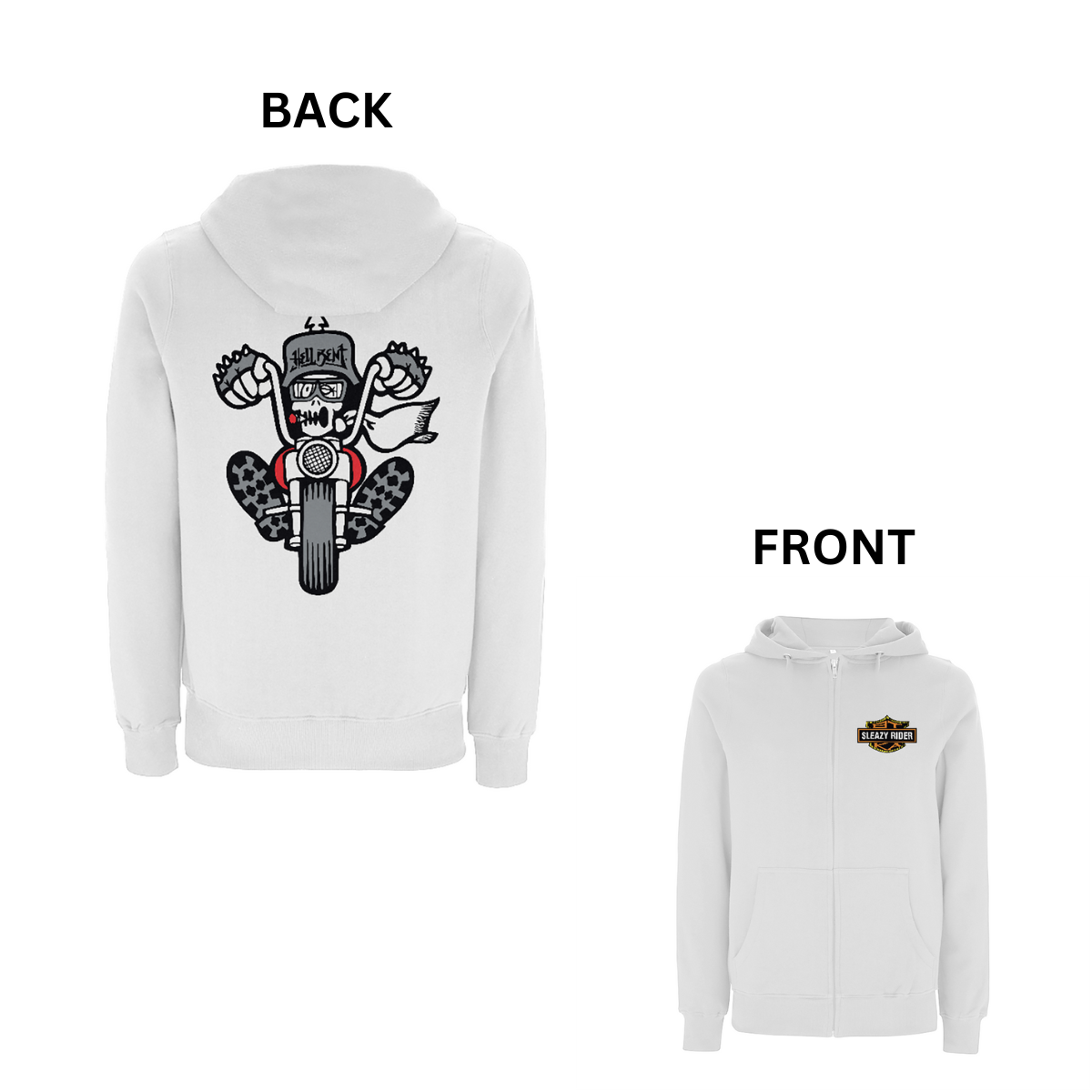 BTKA Sleazy Rider Front and Back Print Zip Hood - Dready Original