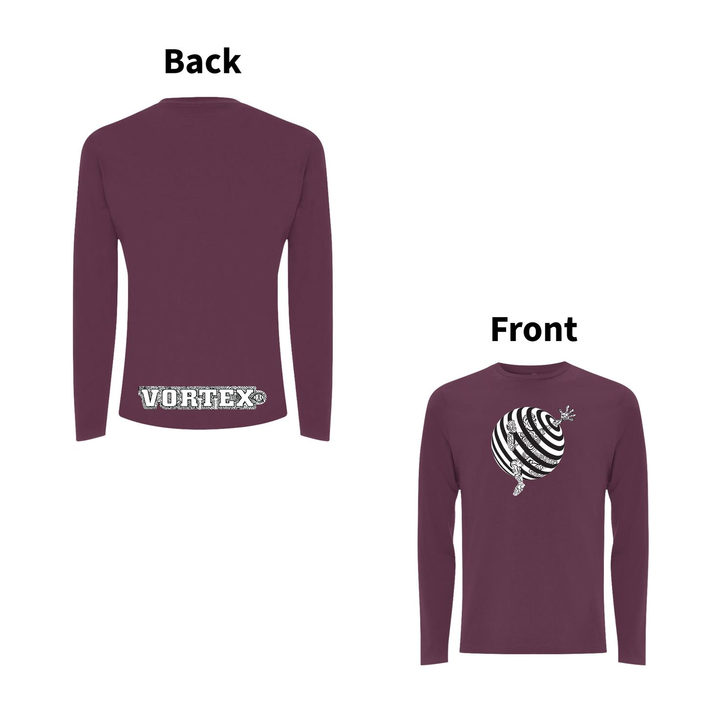 Vortex - TRAPPED front and back print Organic Longsleeve