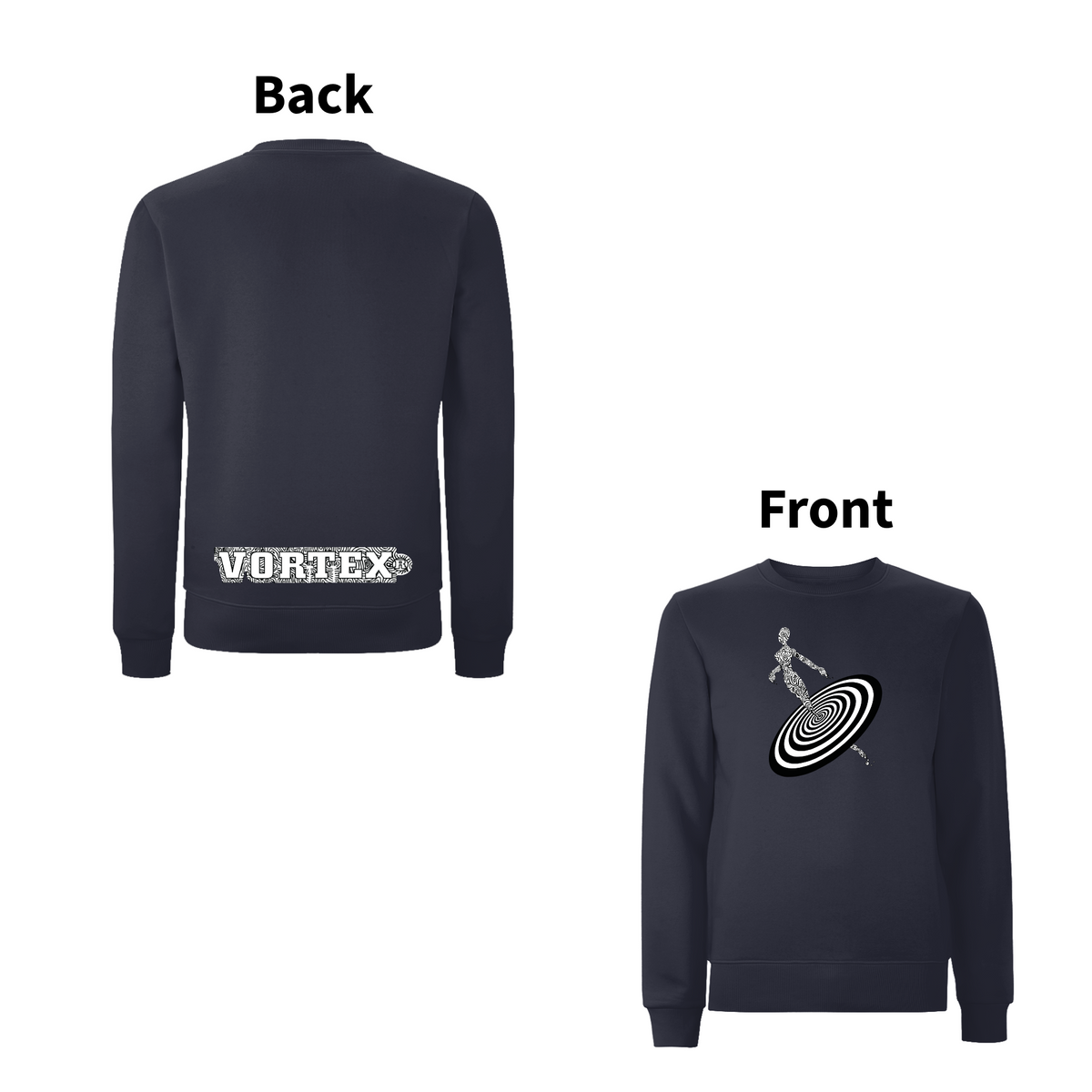 VORTEX - ALIENNE front and back print Organic Sweatshirt – Rave inspired 90s streetwear, retro fashion from Have a nice day london store