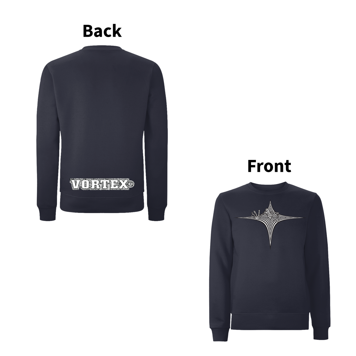 VORTEX - STARGATE front and back print Organic Sweatshirt – Rave inspired 90s streetwear, retro fashion from Have a nice day london store