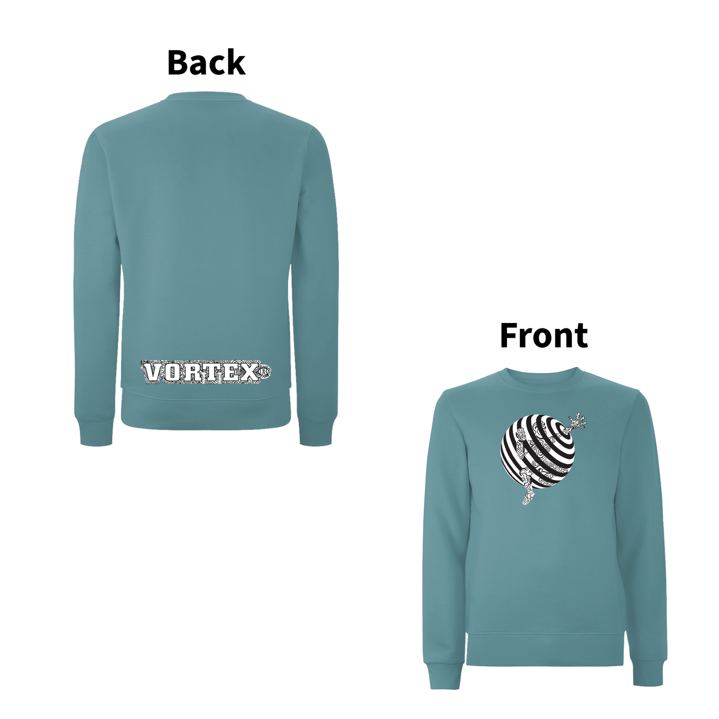 Vortex - TRAPPED front and back print Organic Sweatshirt