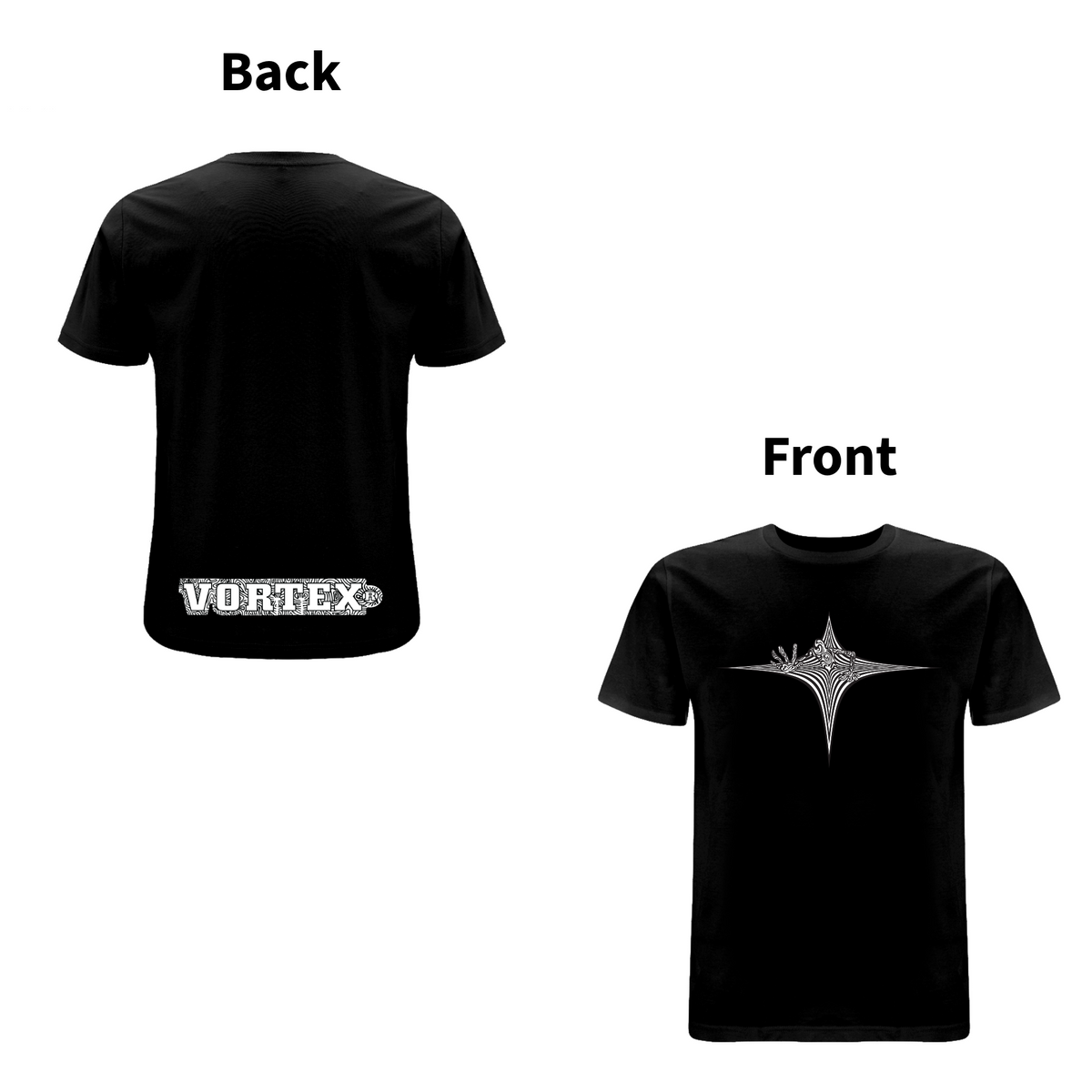 VORTEX - STARGATE front and back print Organic T-Shirt – Rave inspired 90s streetwear, retro fashion from Have a nice day london store