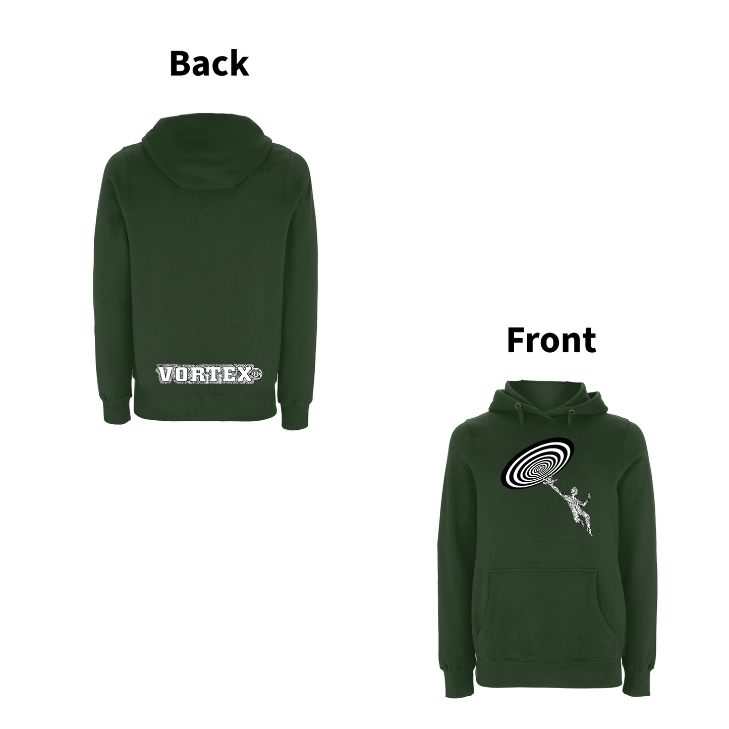 VORTEX - CLOSE ENCOUNTER front and back print Organic Hoodie