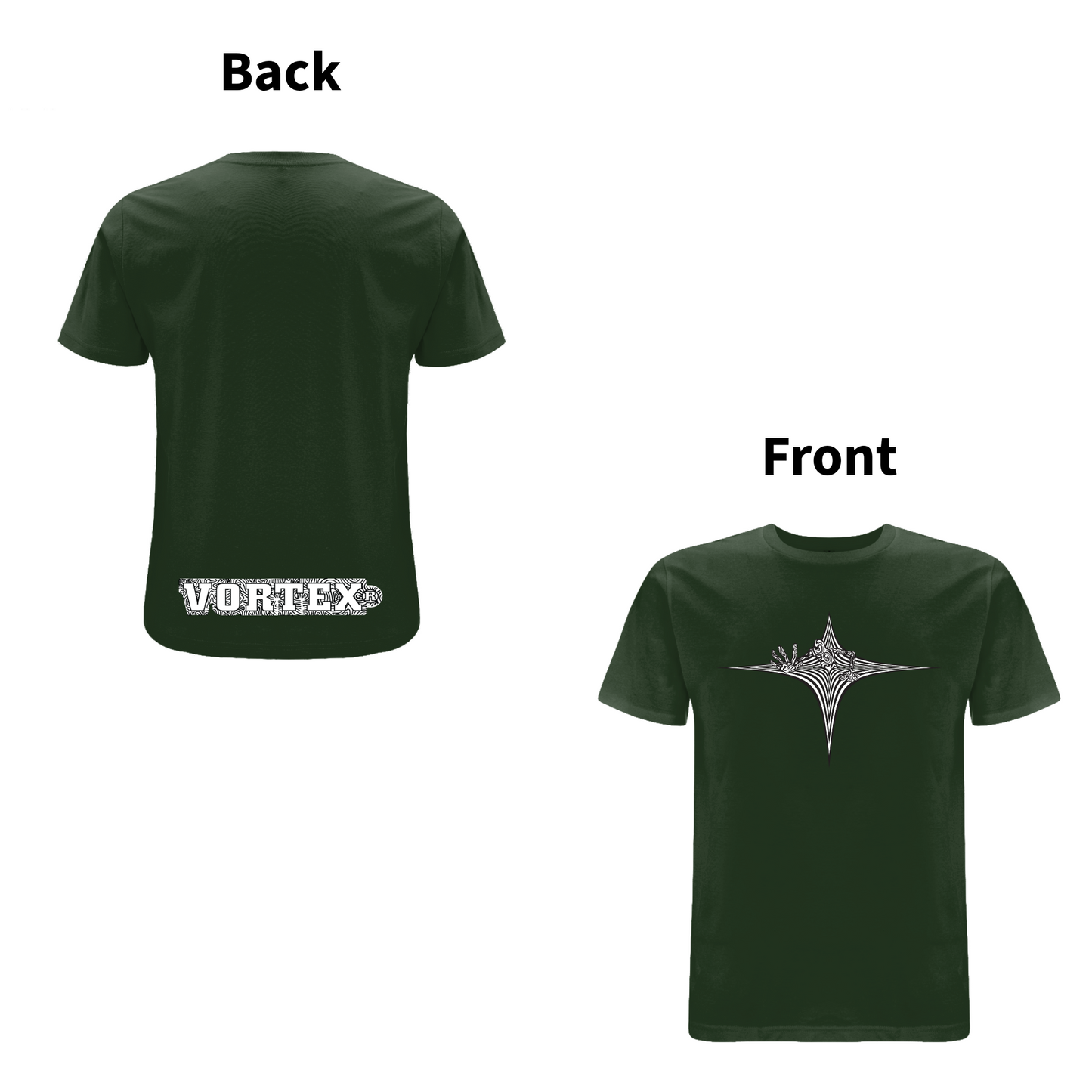 VORTEX - STARGATE front and back print Organic T-Shirt