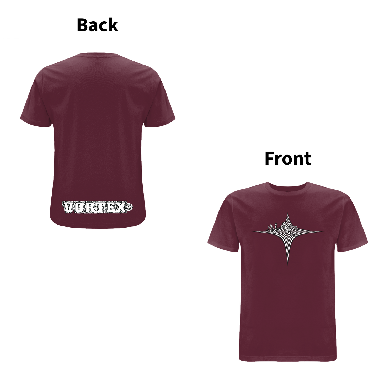 VORTEX - STARGATE front and back print Organic T-Shirt