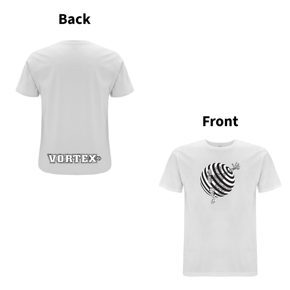 Vortex - TRAPPED front and back print Organic T-Shirt – Rave inspired 90s streetwear, retro fashion from Have a nice day london store
