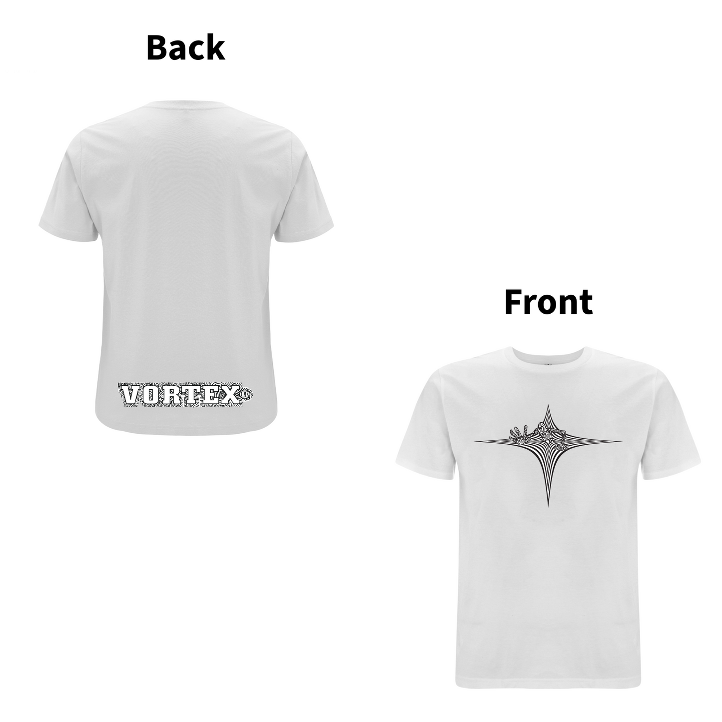 VORTEX - STARGATE front and back print Organic T-Shirt