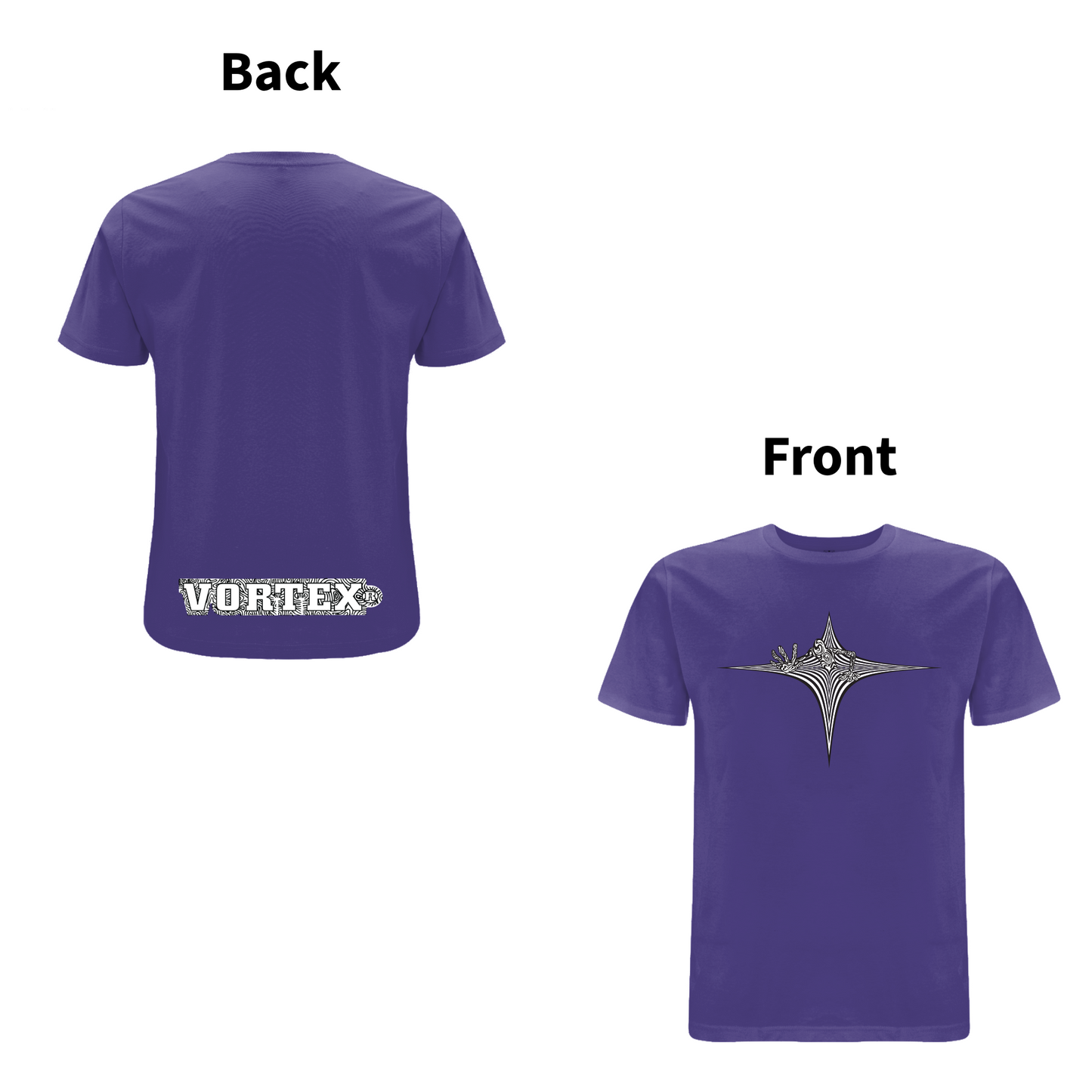 VORTEX - STARGATE front and back print Organic T-Shirt