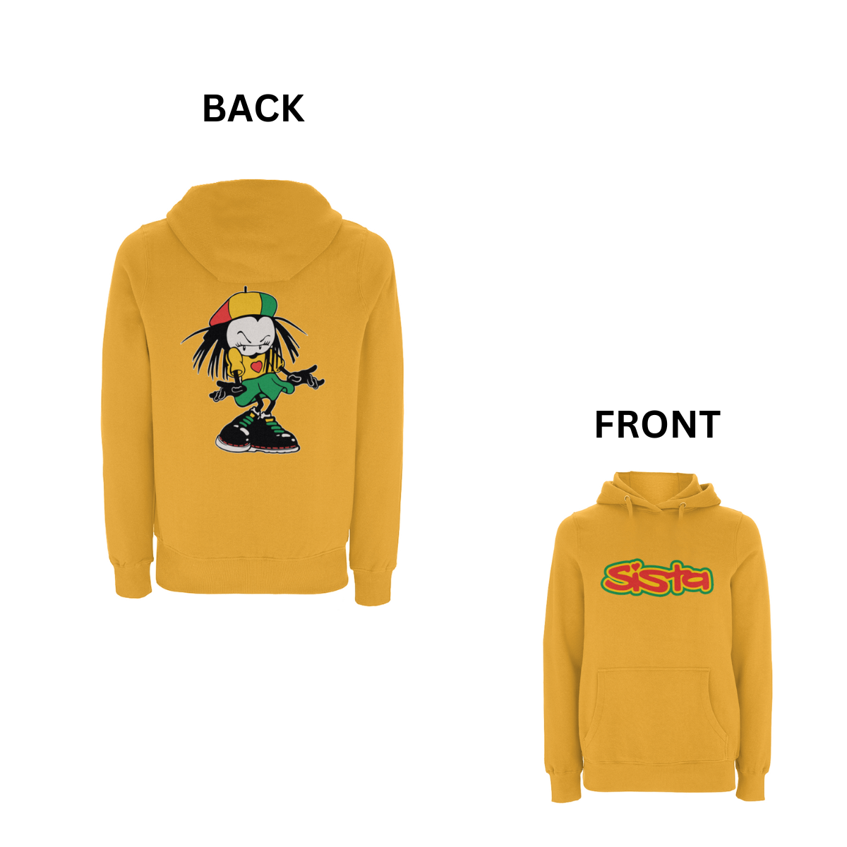 Sista Manners Front & Back Print Hood