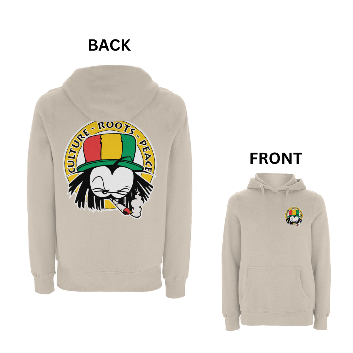 Dready Culture Roots & Peace Front and Back Print Hood