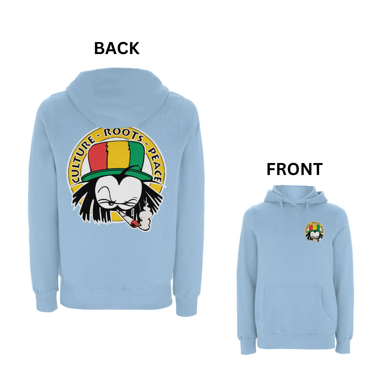 Dready Culture Roots & Peace Front and Back Print Hood