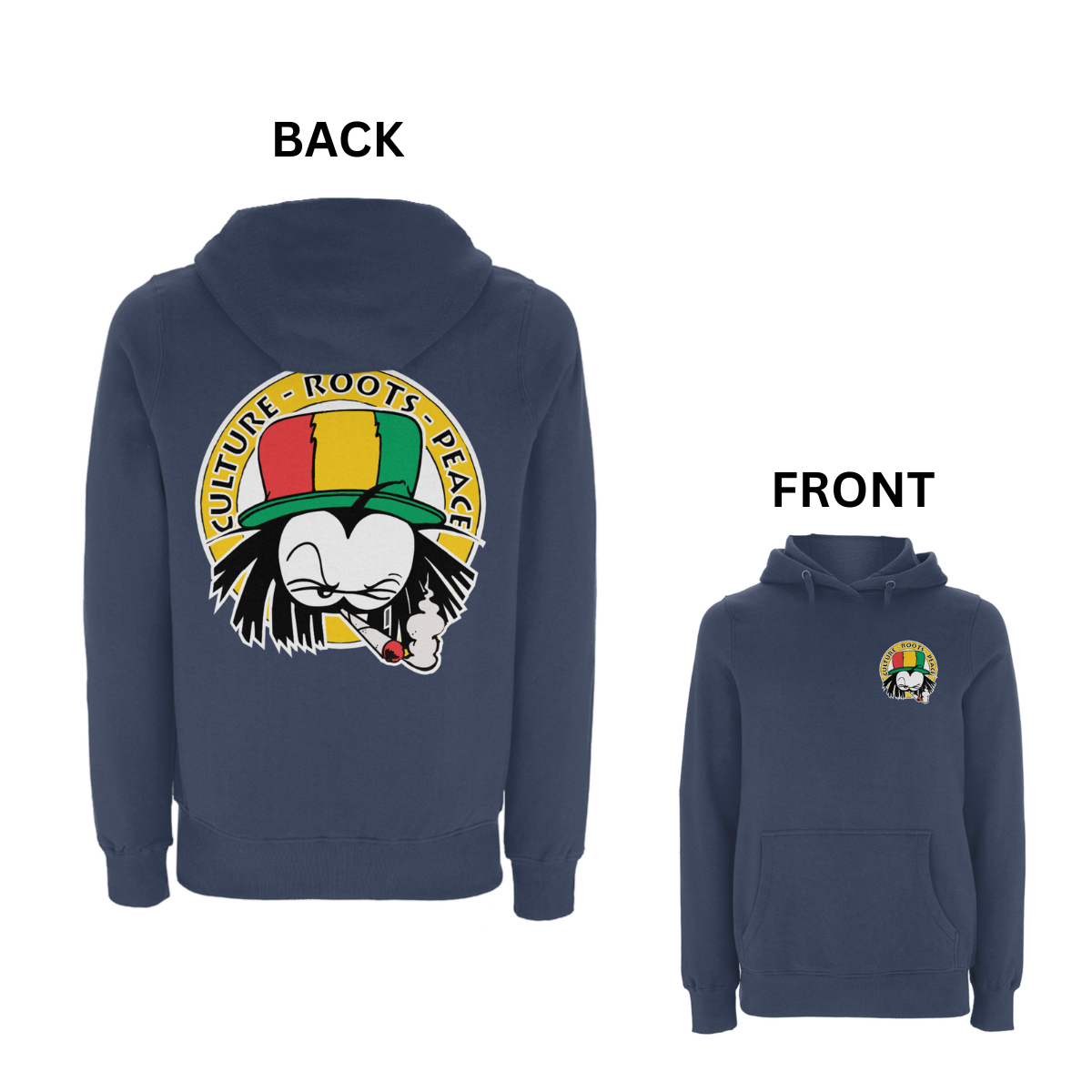 Dready Culture Roots & Peace Front and Back Print Hood