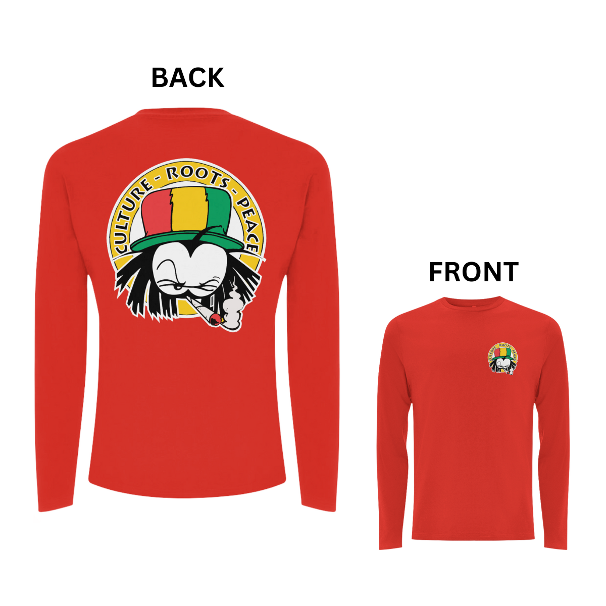 Dready Culture Roots & Peace Front and Back Print Long Sleeves
