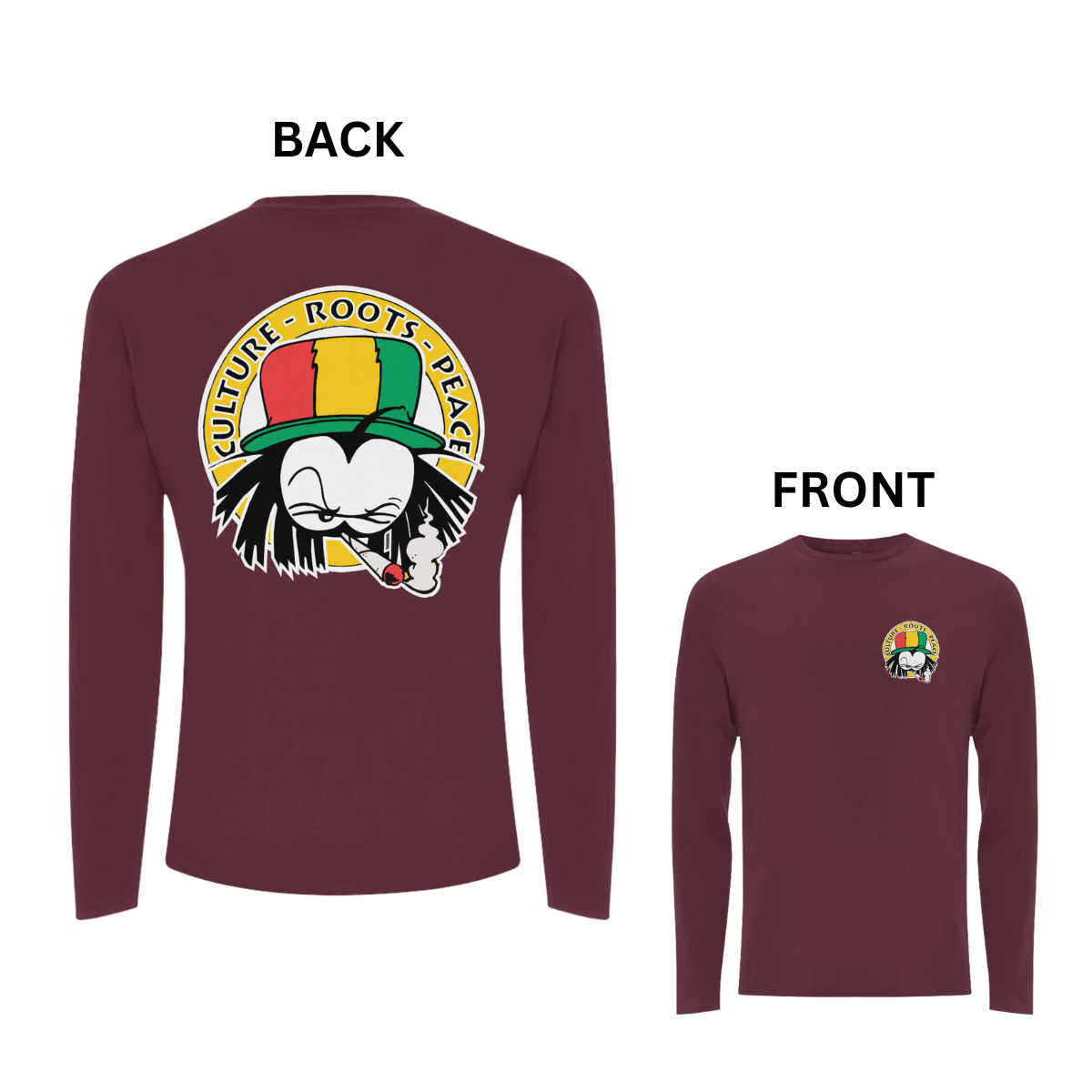 Dready Culture Roots & Peace Front and Back Print Long Sleeves
