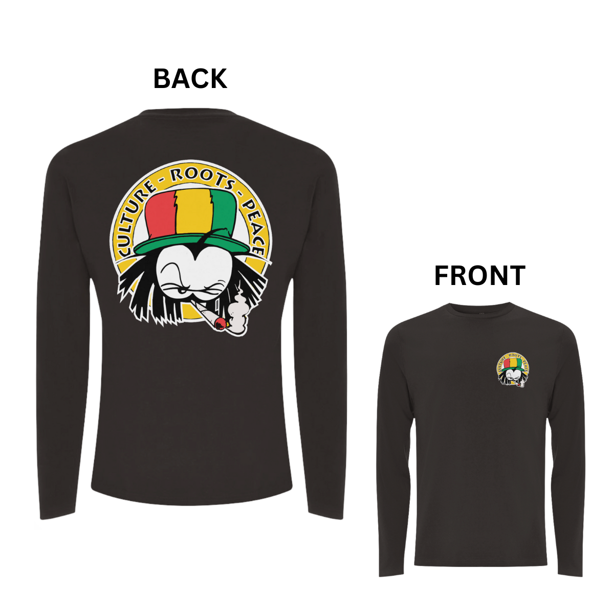Dready Culture Roots & Peace Front and Back Print Long Sleeves