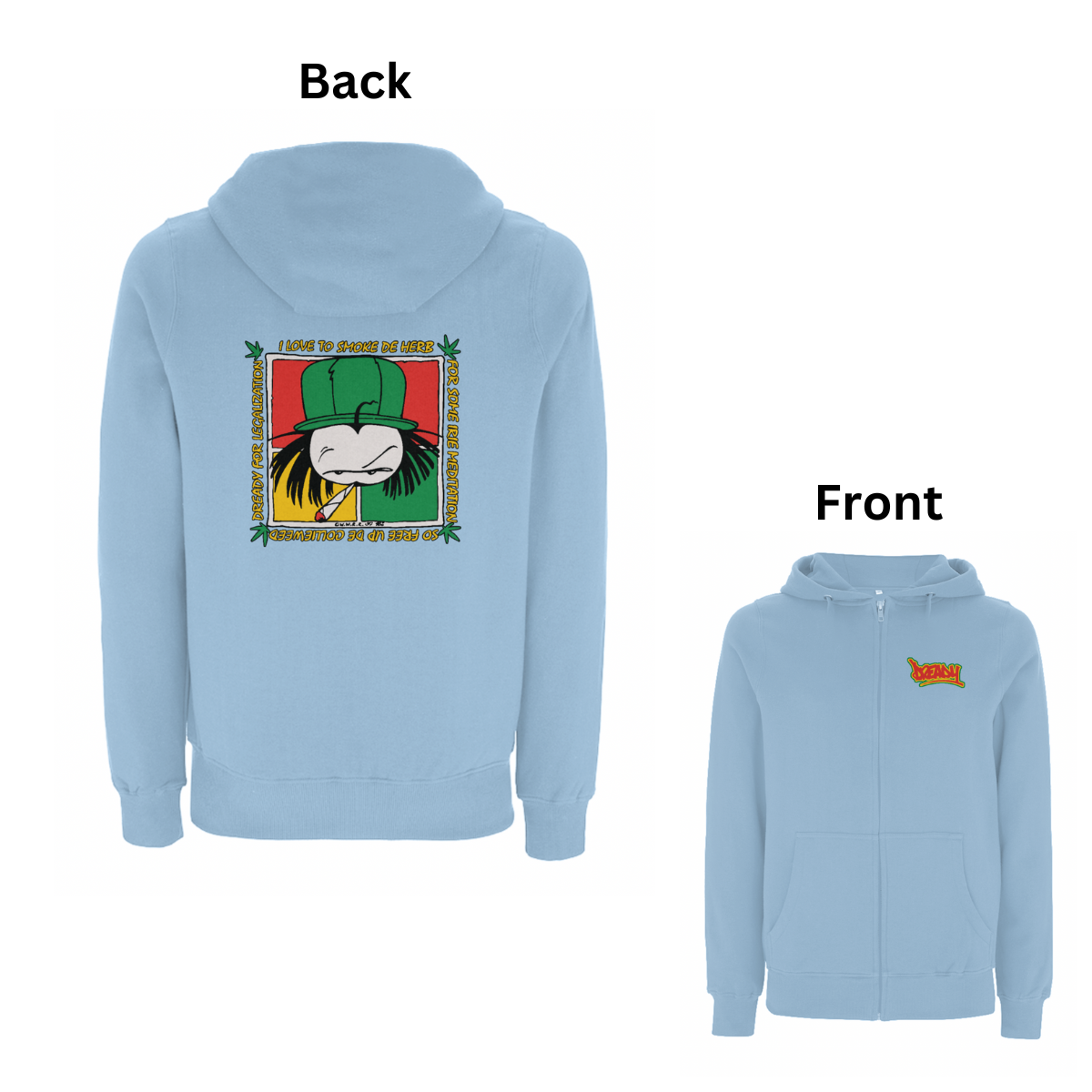 Dready 'Free de herb' Zip hood