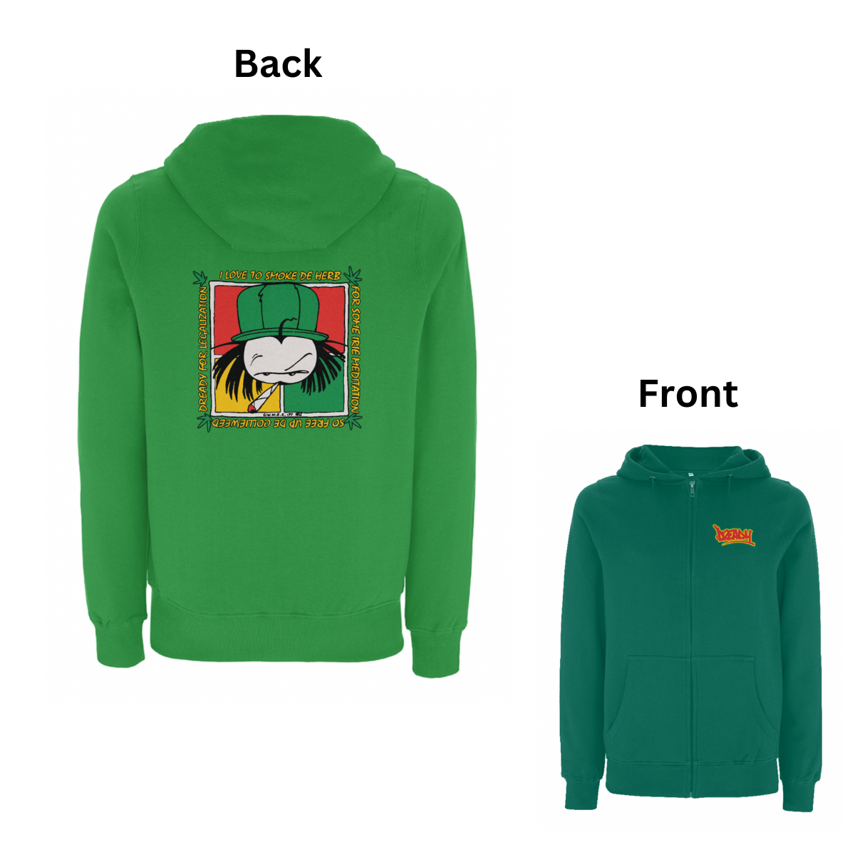 Dready 'Free de herb' Zip hood