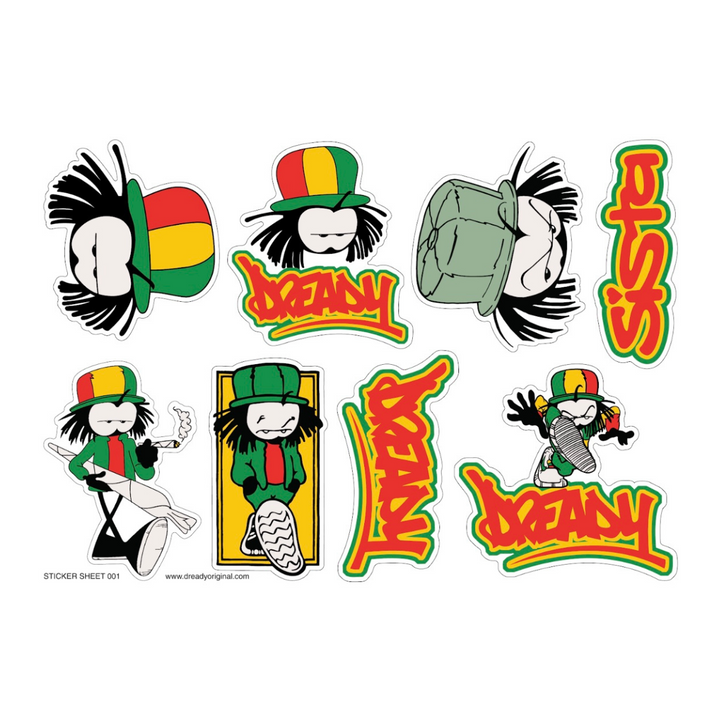 DREADY Original Classic Sticker Sheet 001 – Rave inspired 90s streetwear, retro fashion from Have a nice day london store