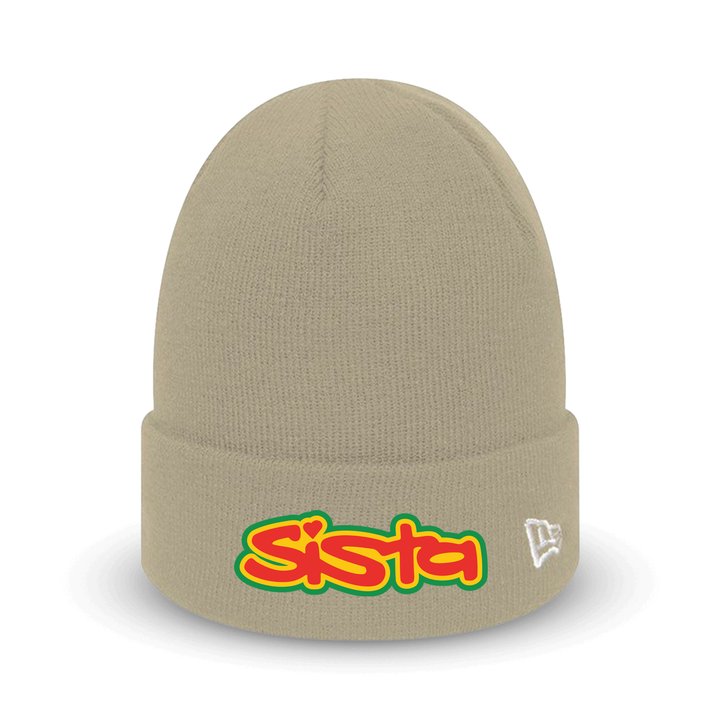 EXCLUSIVE SISTA embroidered script X New Era beanie – Rave inspired 90s streetwear, retro fashion from Have a nice day london store 