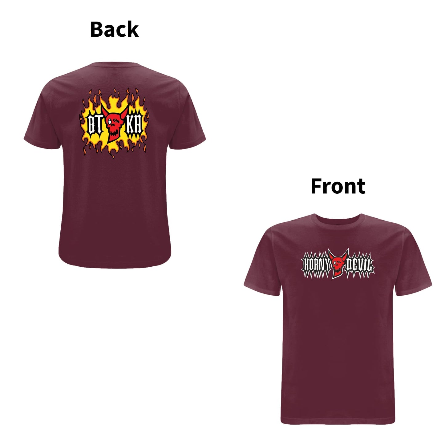 BTKA HORNY DEVIL FRONT & BACK PRINT LOGO T-SHIRT