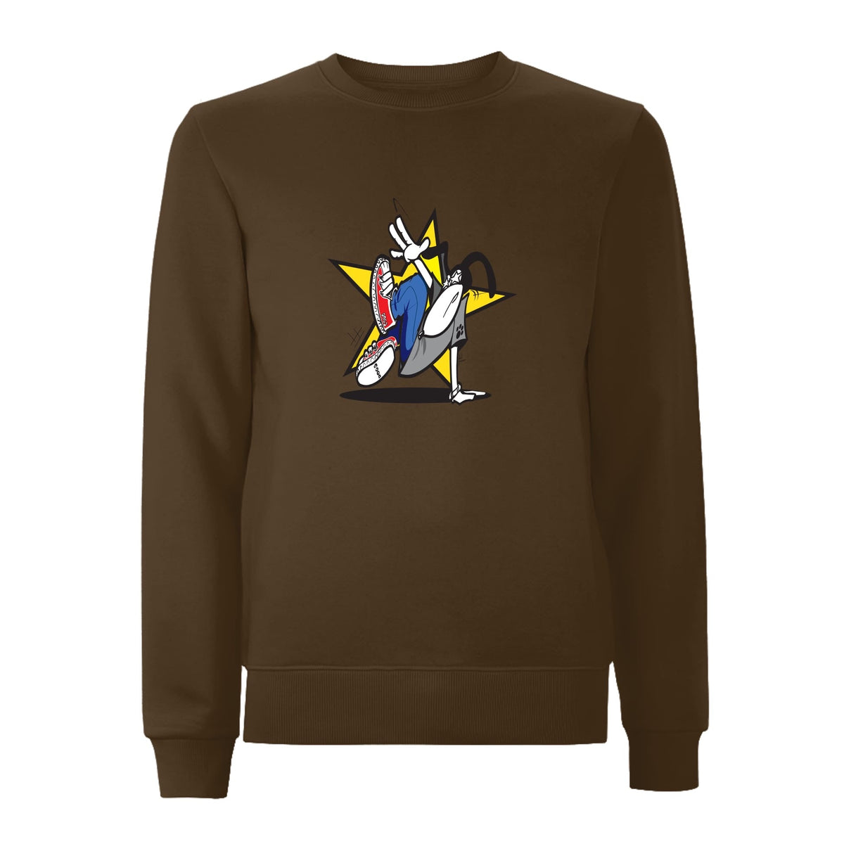 Funky dog Dog Star Front Print Sweatshirt – Rave inspired 90s streetwear, retro fashion from Have a nice day london store 