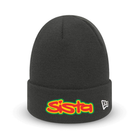 EXCLUSIVE SISTA embroidered script X New Era beanie – Rave inspired 90s streetwear, retro fashion from Have a nice day london store 