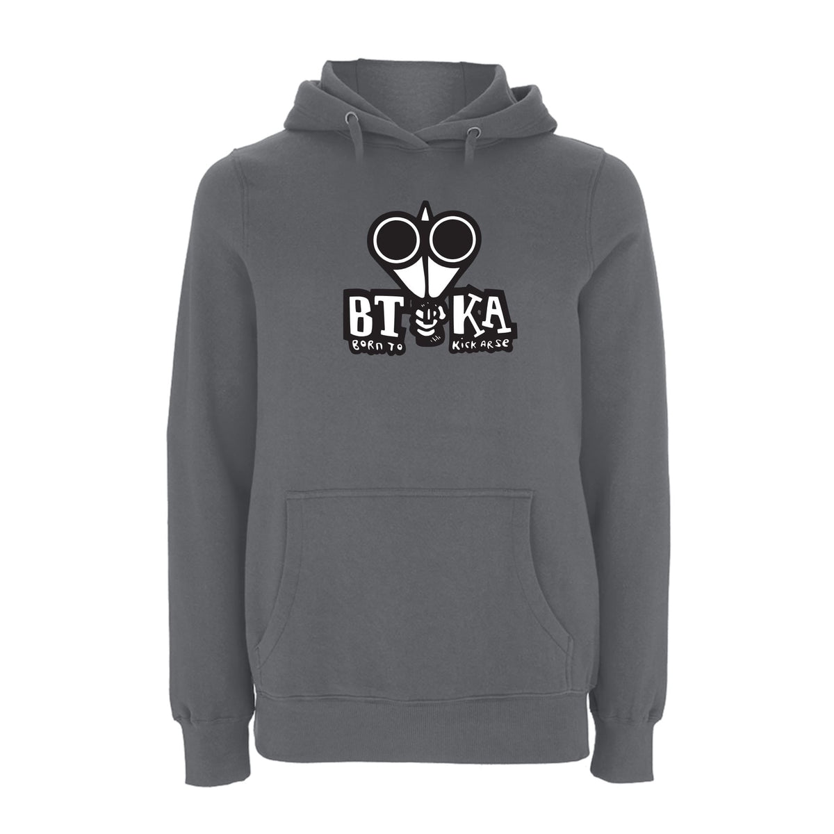 BTKA Shotgun Logo Hoodie – Rave inspired 90s streetwear, retro fashion from Have a nice day london store 
