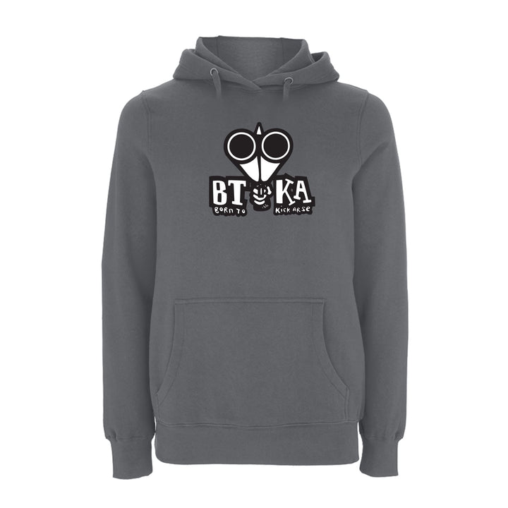 BTKA Shotgun Logo Hoodie – Rave inspired 90s streetwear, retro fashion from Have a nice day london store 