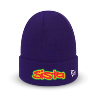 EXCLUSIVE SISTA embroidered script X New Era beanie – Rave inspired 90s streetwear, retro fashion from Have a nice day london store 