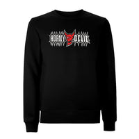 BTKA Horny Devil Front Print Sweatshirt – Rave inspired 90s streetwear, retro fashion from Have a nice day london store 
